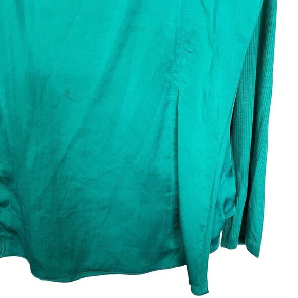 INC International Concepts Satin Long Sleeve Moto Jacket Asymmetrical Green 2X - Picture 7 of 16